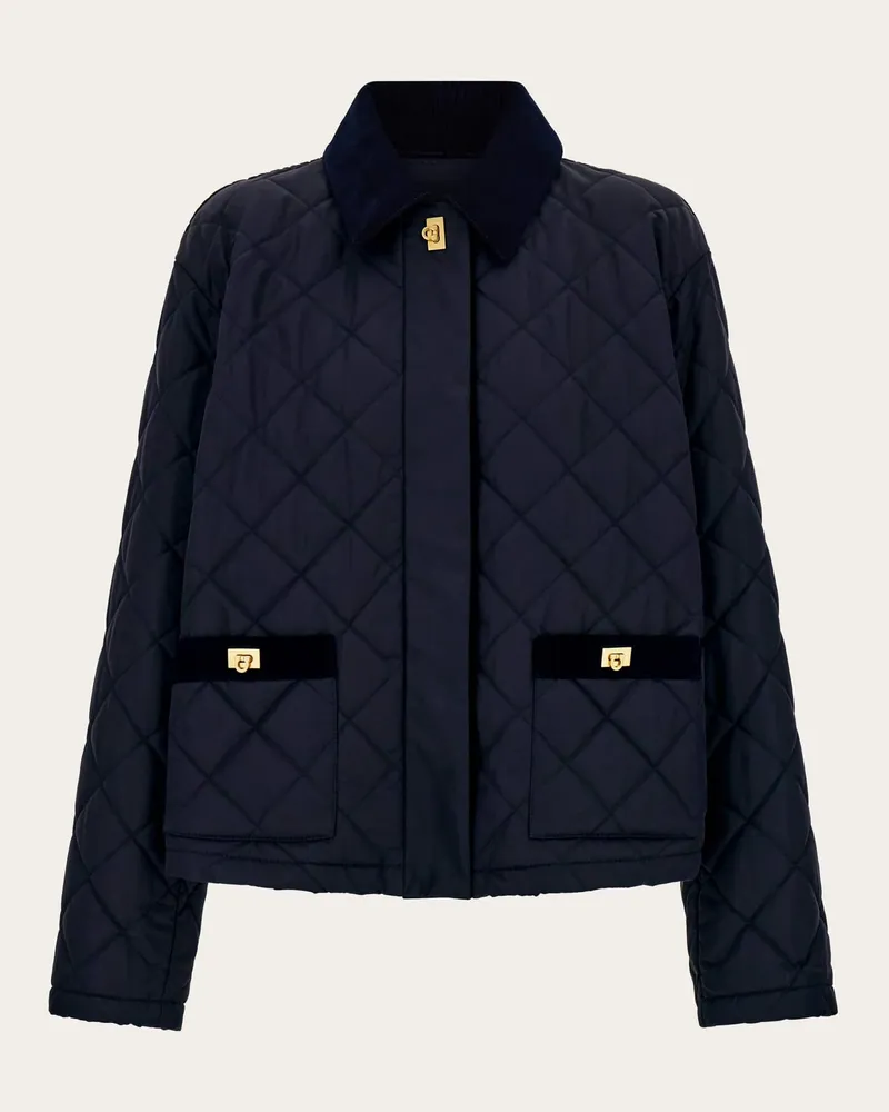 Ferragamo Damen Gefütterter Blouson Blau Blau