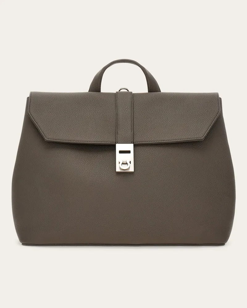 Ferragamo Herren 3-in-1-Tasche mit Hug Schnalle Grau Grau