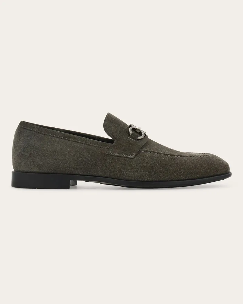 Ferragamo Herren Loafer mit Gancini-Ornament Grau Größe Grau