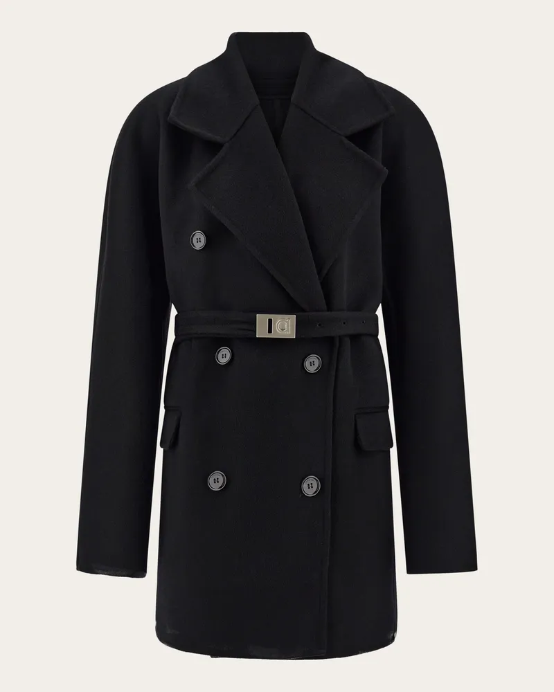 Ferragamo Damen Jacke aus Kaschmir-Double Schwarz Schwarz