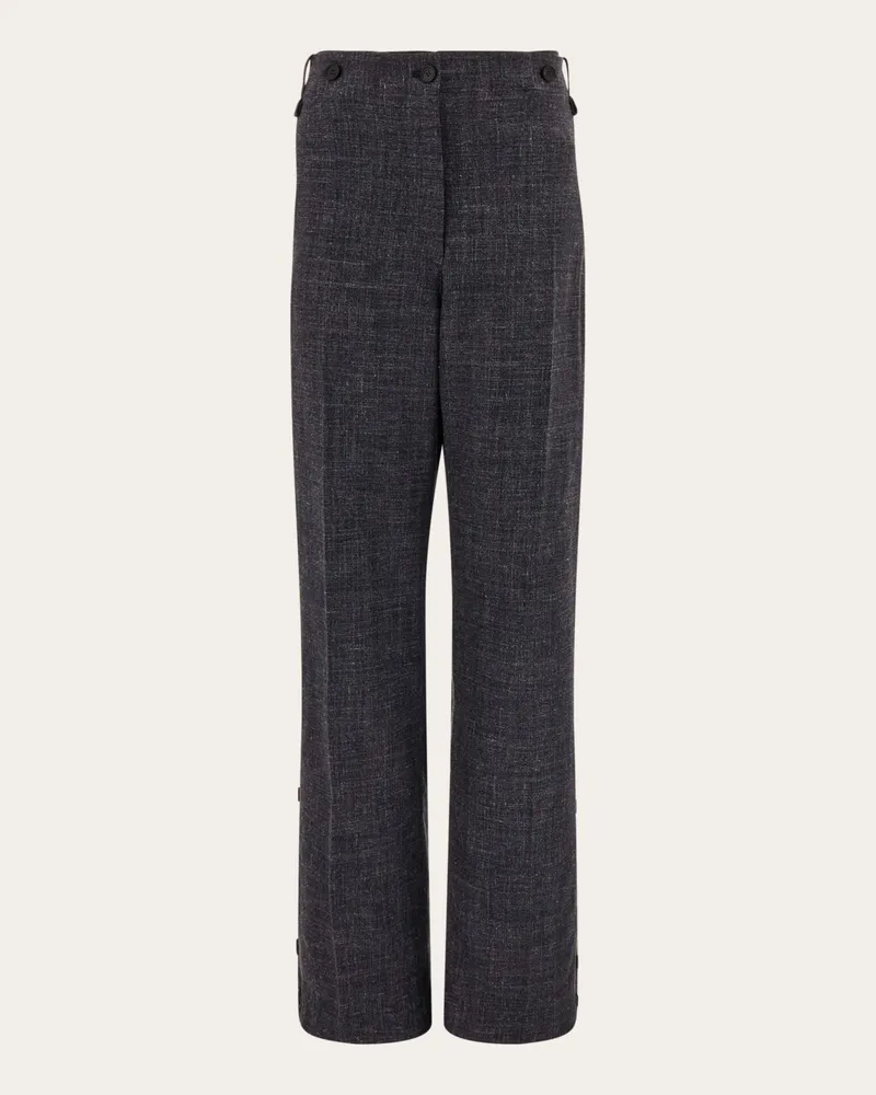 Ferragamo Damen Hose mit Knöpfen Blau Blau