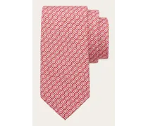 Herren Seidenkrawatte mit Flechtwerk-Print Rot