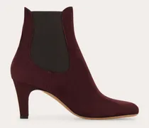 Damen Chelsea-Stiefelette mit Absatz Rot Größe