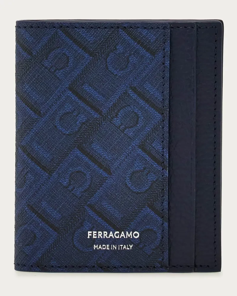 Ferragamo Herren Kreditkartenetui Ferragamo Monogram Blau Blau