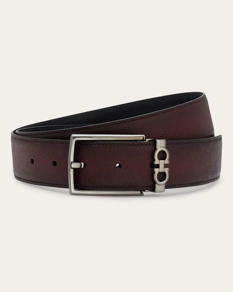 Ferragamo Damen Verstellbarer Gancini Wendegürtel Rot Rot