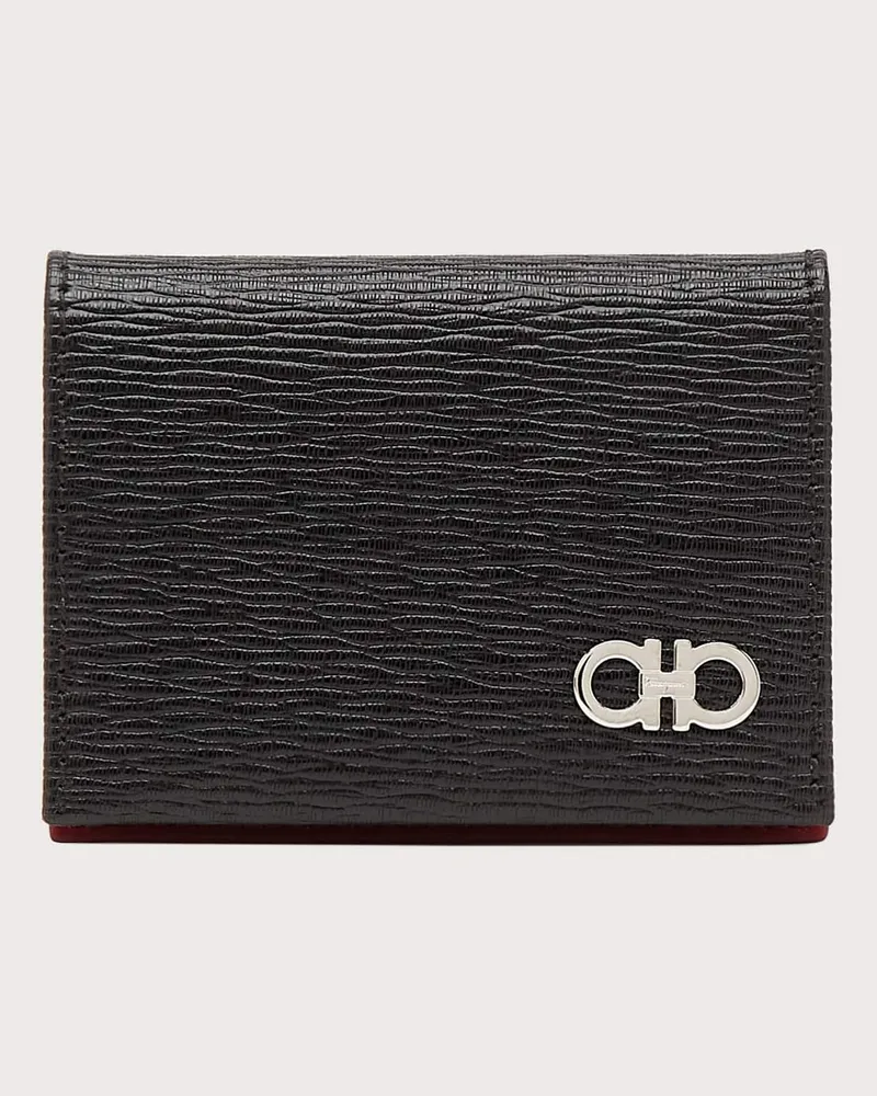 Ferragamo Herren Gancini-Kreditkartenetui Schwarz Schwarz