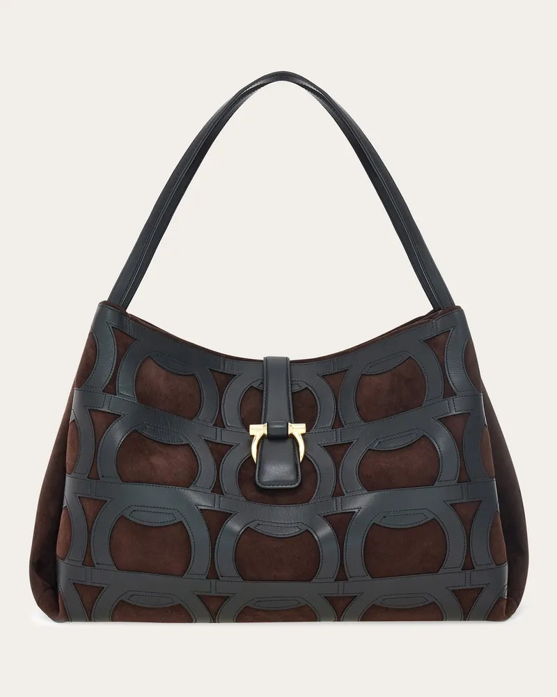 Ferragamo Damen Totebag (L) Schwarz Schwarz