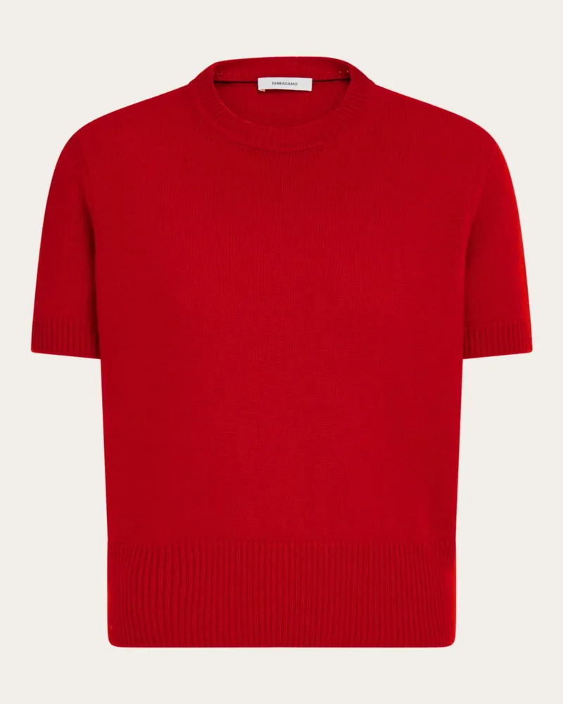 Ferragamo Damen T-Shirt aus Kaschmir Rot Rot