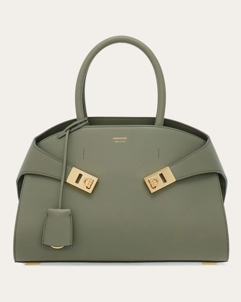 Ferragamo Damen Hug Handtasche (M) Grau Grau