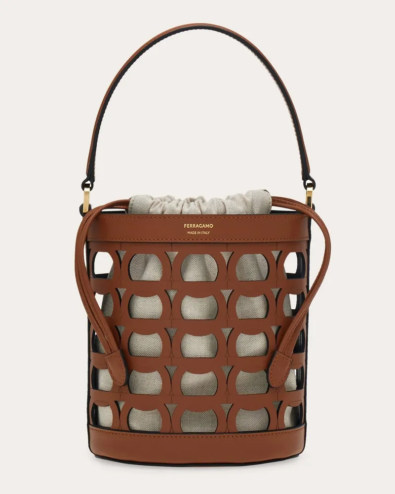 Ferragamo Damen Gancini Beuteltasche (XS) Braun Braun