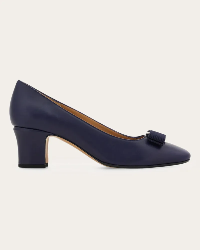 Ferragamo Damen Pumps mit Vara-Schleife Blau Größe Blau