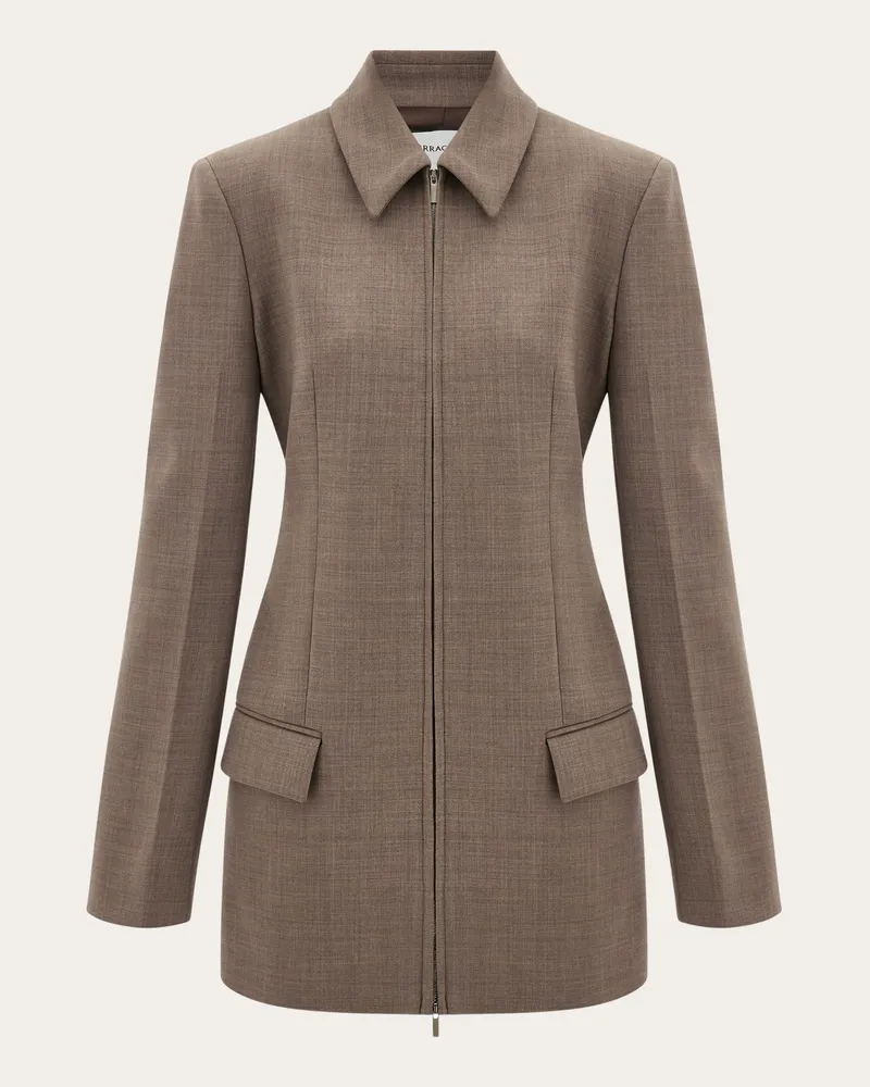 Ferragamo Damen Lange Jacke Beige Braun