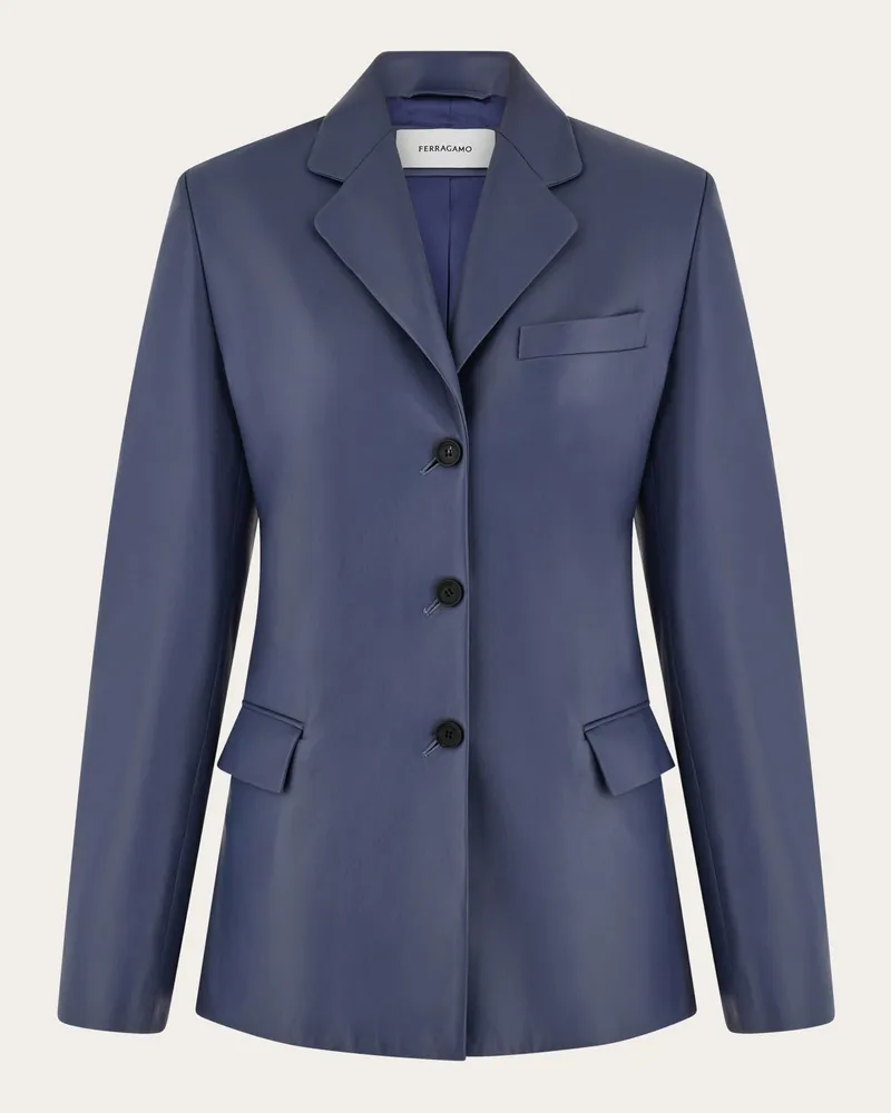 Ferragamo Damen Blazer aus Nappaleder Blau Blau