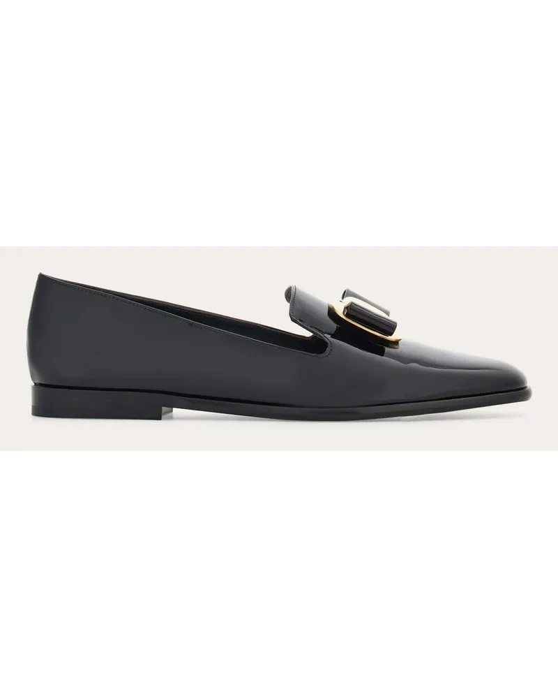 Ferragamo Damen New Vara plate Loafer Schwarz Größe 5 Schwarz