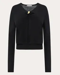 Ferragamo Pulli mit Schmuck Clip Schwarz