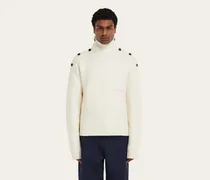 Herren Pullover mit-Knöpfen Beige