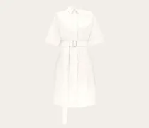 Damen Hemdkleid aus Baumwolle und Seide Weiß