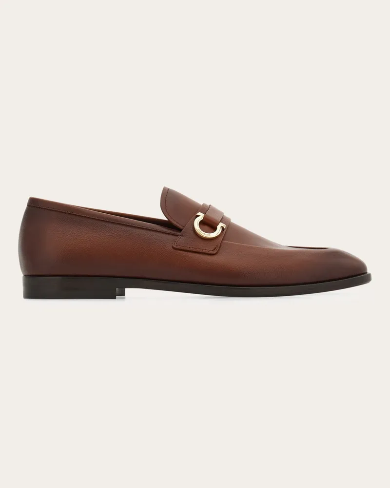 Ferragamo Herren Loafer in Mokassin-Machart mit Gancini-Ornament Braun Größe Braun