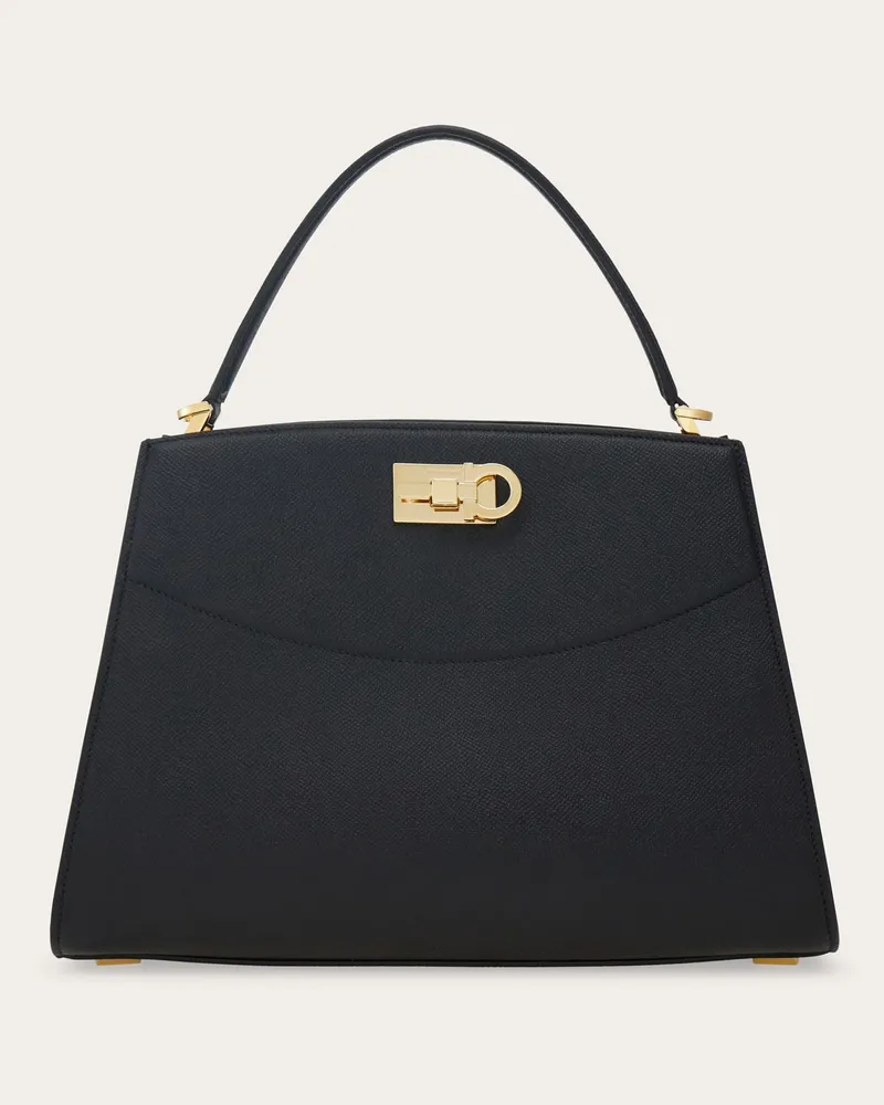 Ferragamo Damen New Ferragamo Studio box bag (M) Schwarz Schwarz