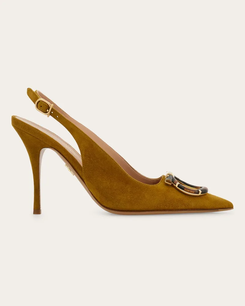 Ferragamo Damen Maxi Gancini Slingback Gelb Größe Gelb