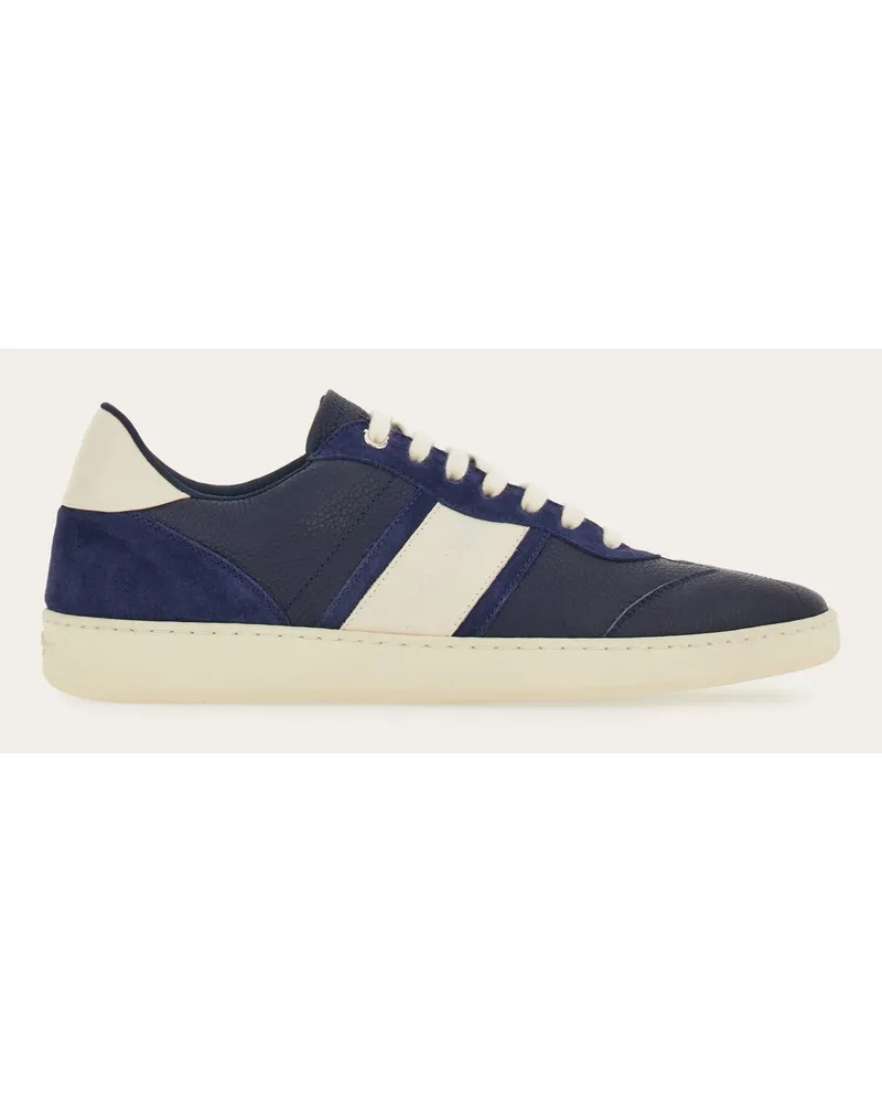 Ferragamo Herren Low-Top-Sneaker mit Signatur Blau Größe Blau