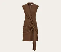 Damen Minikleid mit Drapierung Beige
