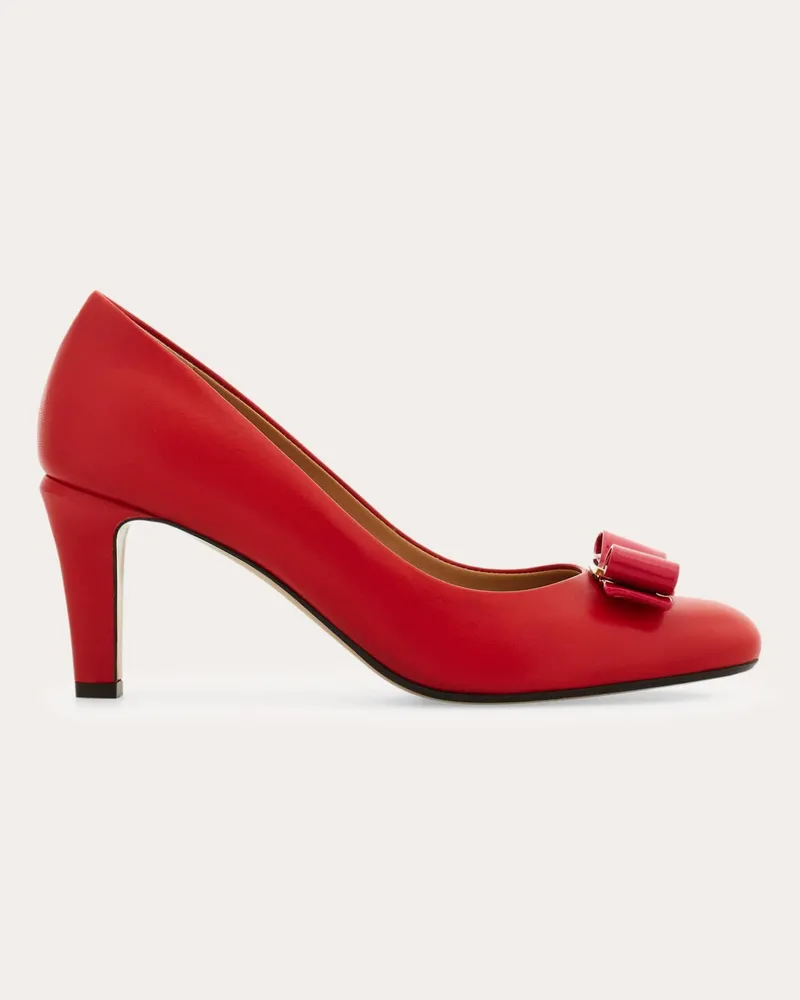 Ferragamo Damen Pumps mit Vara-Schleife Rot Größe 5 Rot