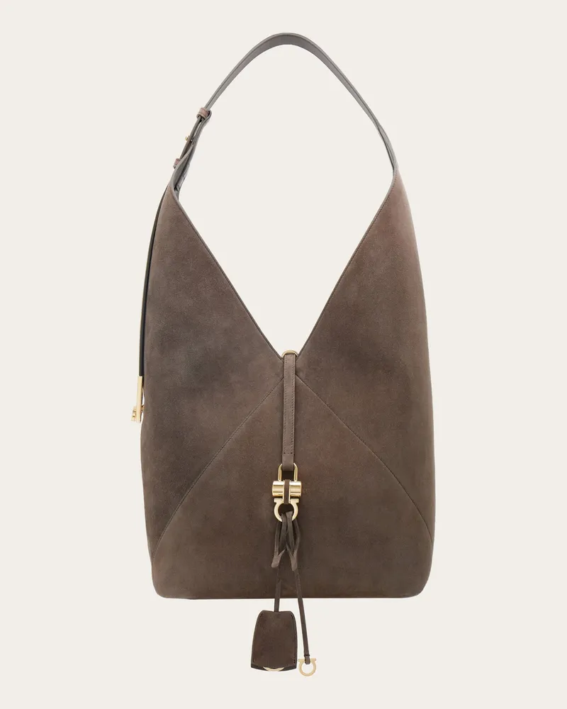 Ferragamo Damen Hobo-Bag V-shaped (L) Grau Grau