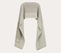 Damen Jacquard-Cape Grau