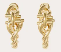 Damen Kleine Ohrringe Gancini Torchon Gold