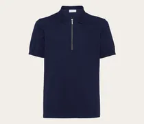 Herren Polohemd mit Reißverschluss Blau