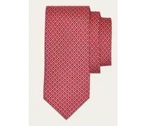 Herren Seidenkrawatte mit Gancini-Print Rot