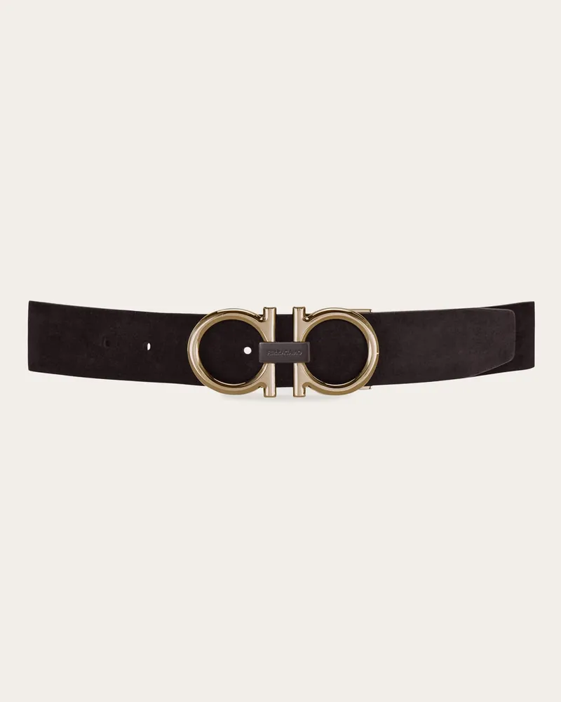Ferragamo Herren Verstellbarer Gancini Gürtel Braun Braun