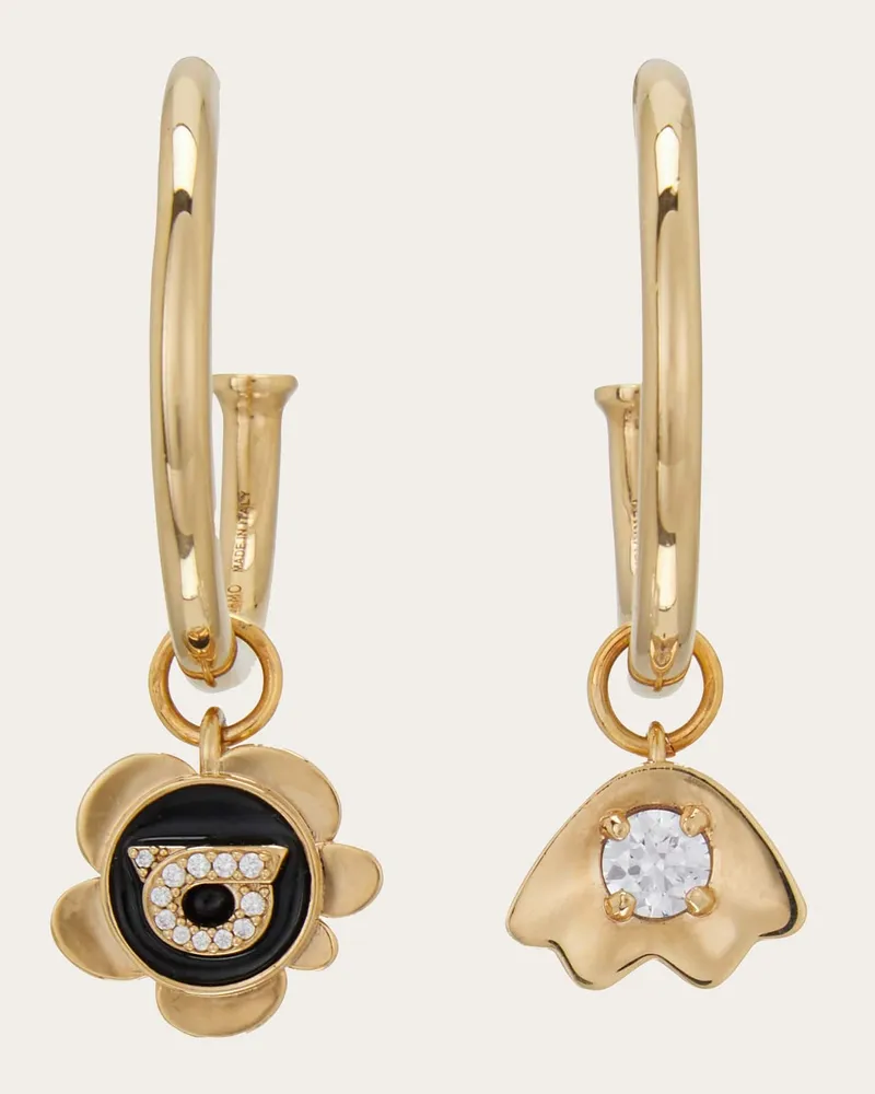 Ferragamo Damen Creolen mit Gancini-Anhängern Gold Gold