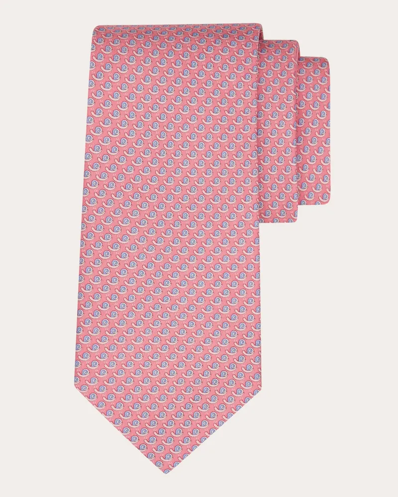 Ferragamo Herren Seidenkrawatte mit Schnecken-Print Rosa Rosa