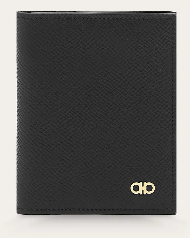 Ferragamo Herren Gancini Kreditkartenetui Schwarz Schwarz