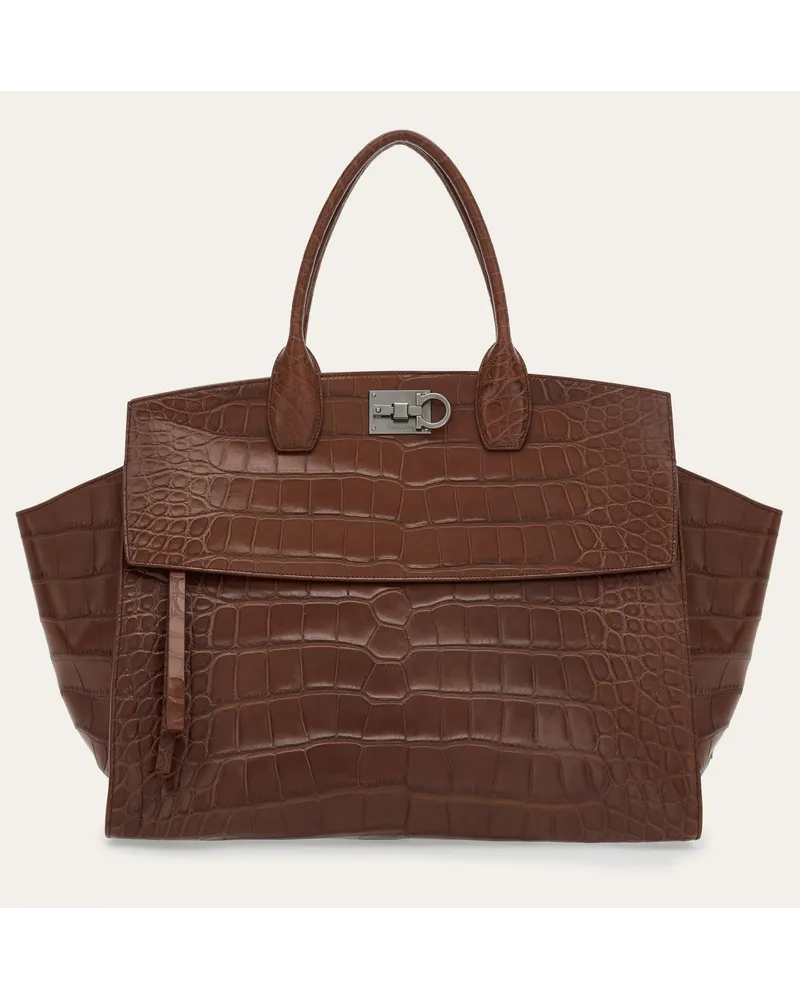 Ferragamo Damen Ferragamo Studio soft bag (XL) Braun Braun