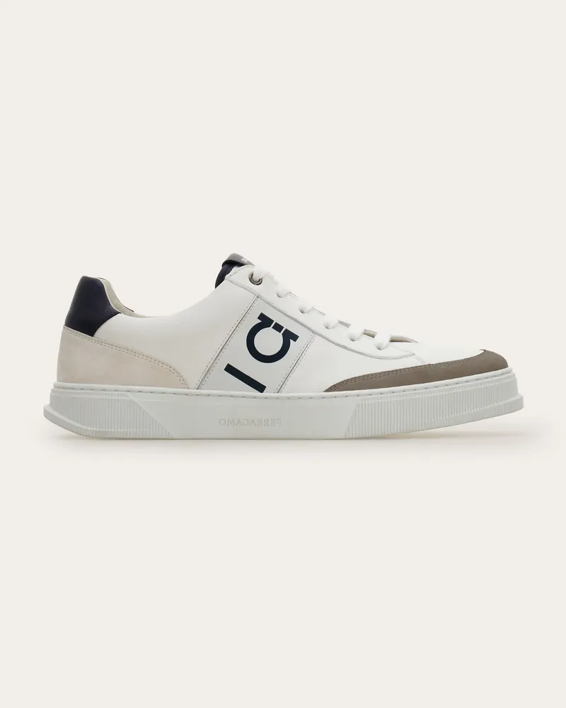 Ferragamo Herren Low-Top-Sneaker mit Gancini-Motiv Grau Größe Grau