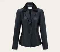 Damen Blazer aus Nappaleder Schwarz