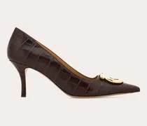 Damen Maxi Gancini Pumps Braun Größe