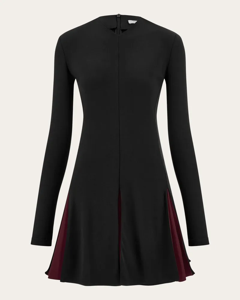 Ferragamo Damen Farbblock-Skaterkleid Schwarz Schwarz
