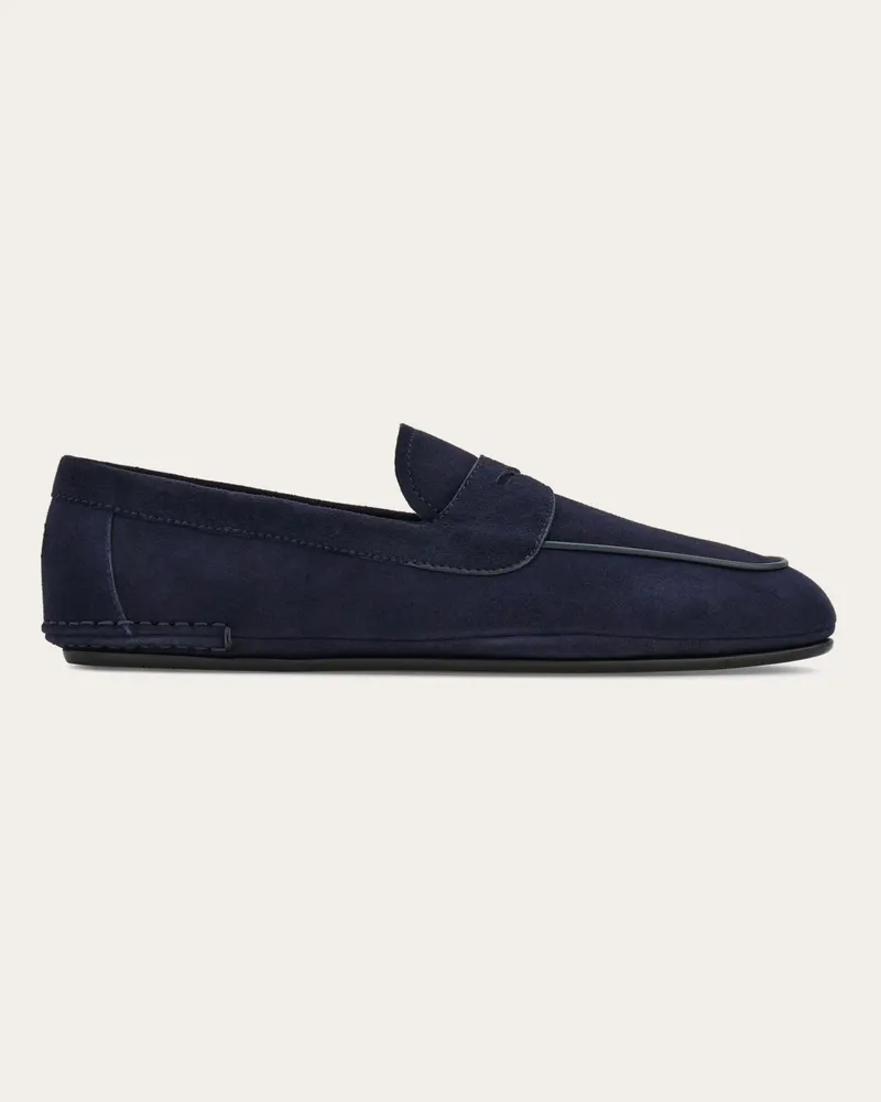 Ferragamo Herren Loafer aus Veloursleder Blau Größe Blau