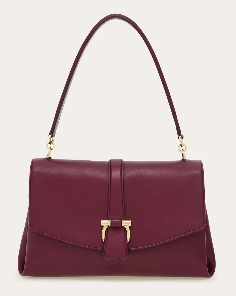 Ferragamo Damen Schultertasche mit Klappe (S) Violett Violett