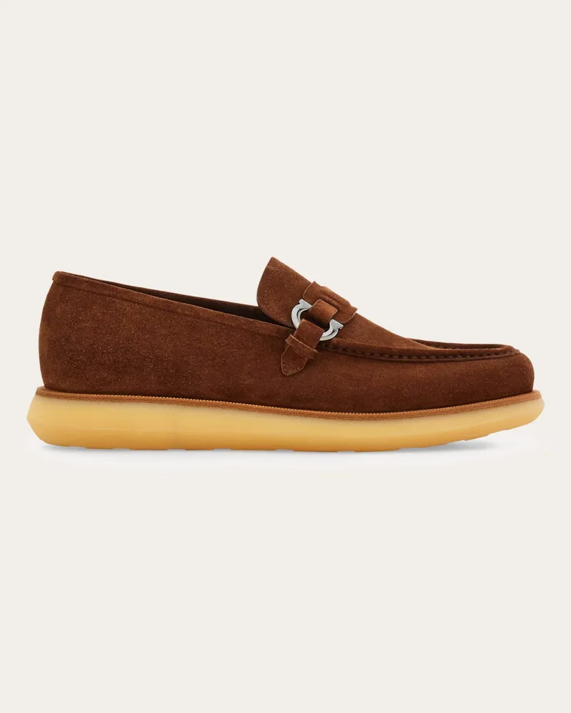 Ferragamo Herren Sportlicher Loafer mit Gancini-Motiv Braun Größe Braun