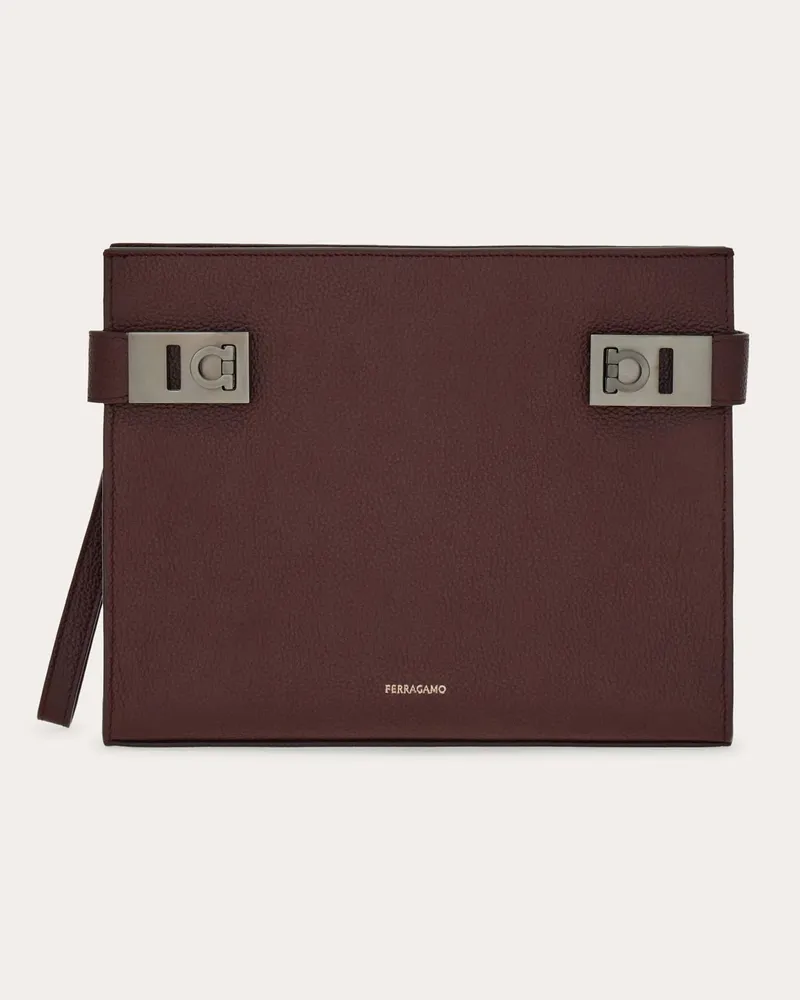 Ferragamo Herren Herrentasche mit Hug Schnalle Rot Rot