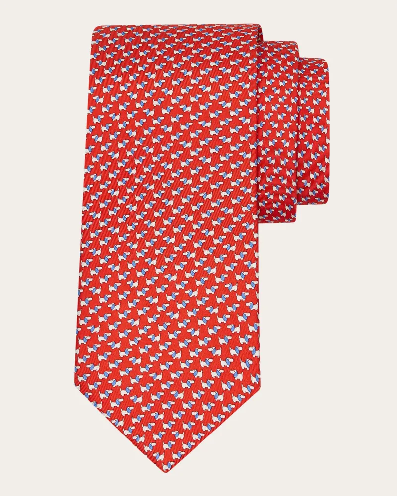 Ferragamo Herren Seidenkrawatte mit Dylan-Print Rot Rot