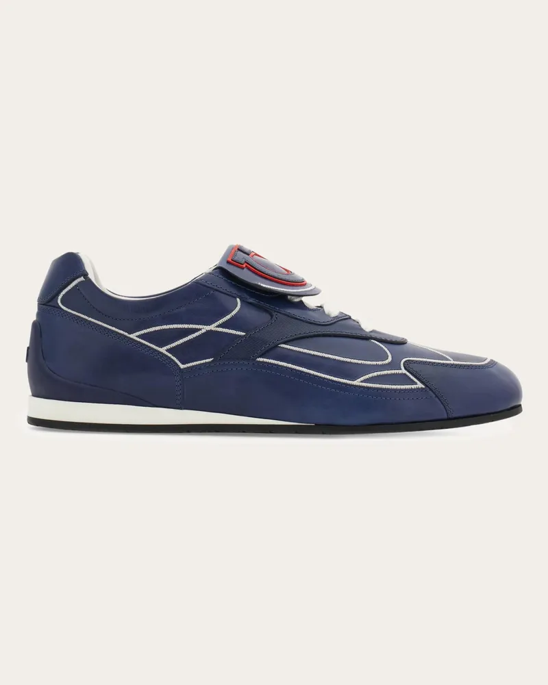 Ferragamo Herren Low-Top-Sneaker - Citymatch Capsule Blau Größe Blau
