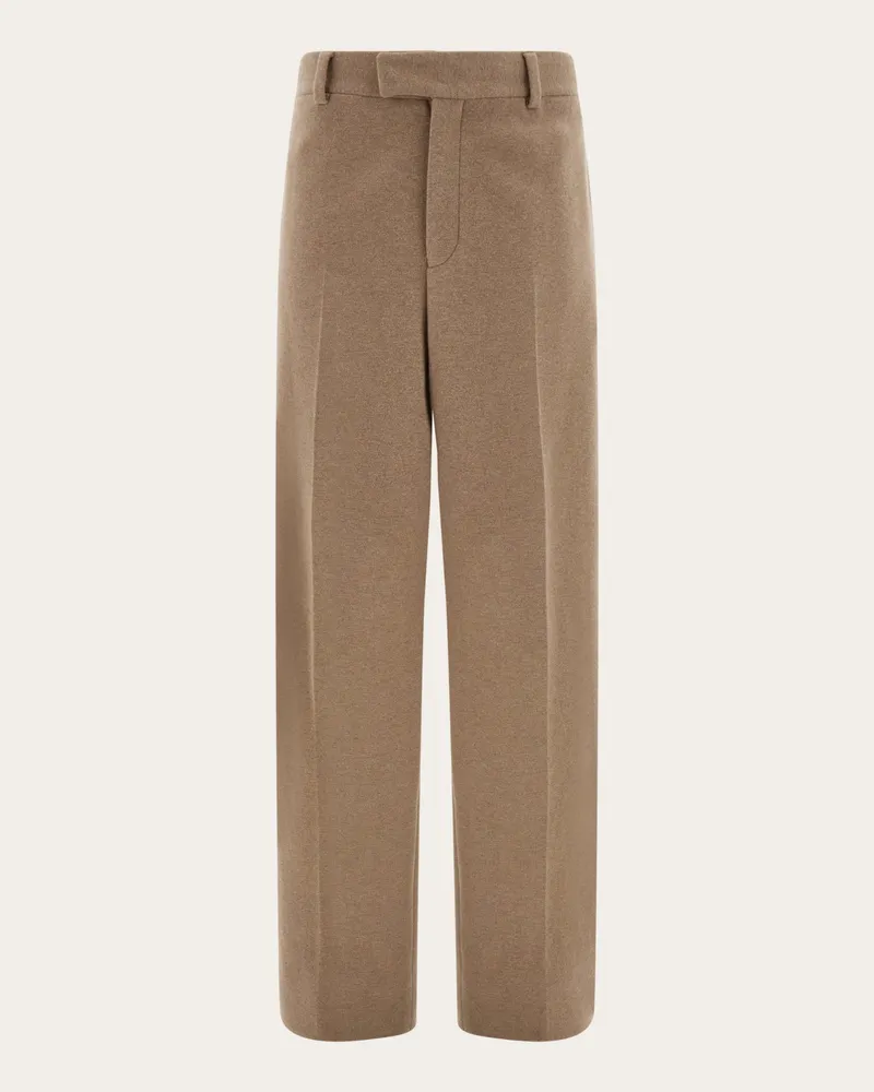 Ferragamo Herren Schneiderhose aus Interlock-Jersey Beige Braun