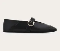 Damen Ballerina mit Gancini-Ornament Schwarz Größe 5
