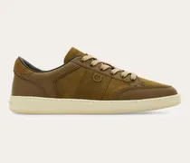 Herren Low-Top-Sneaker mit Signatur Braun Größe
